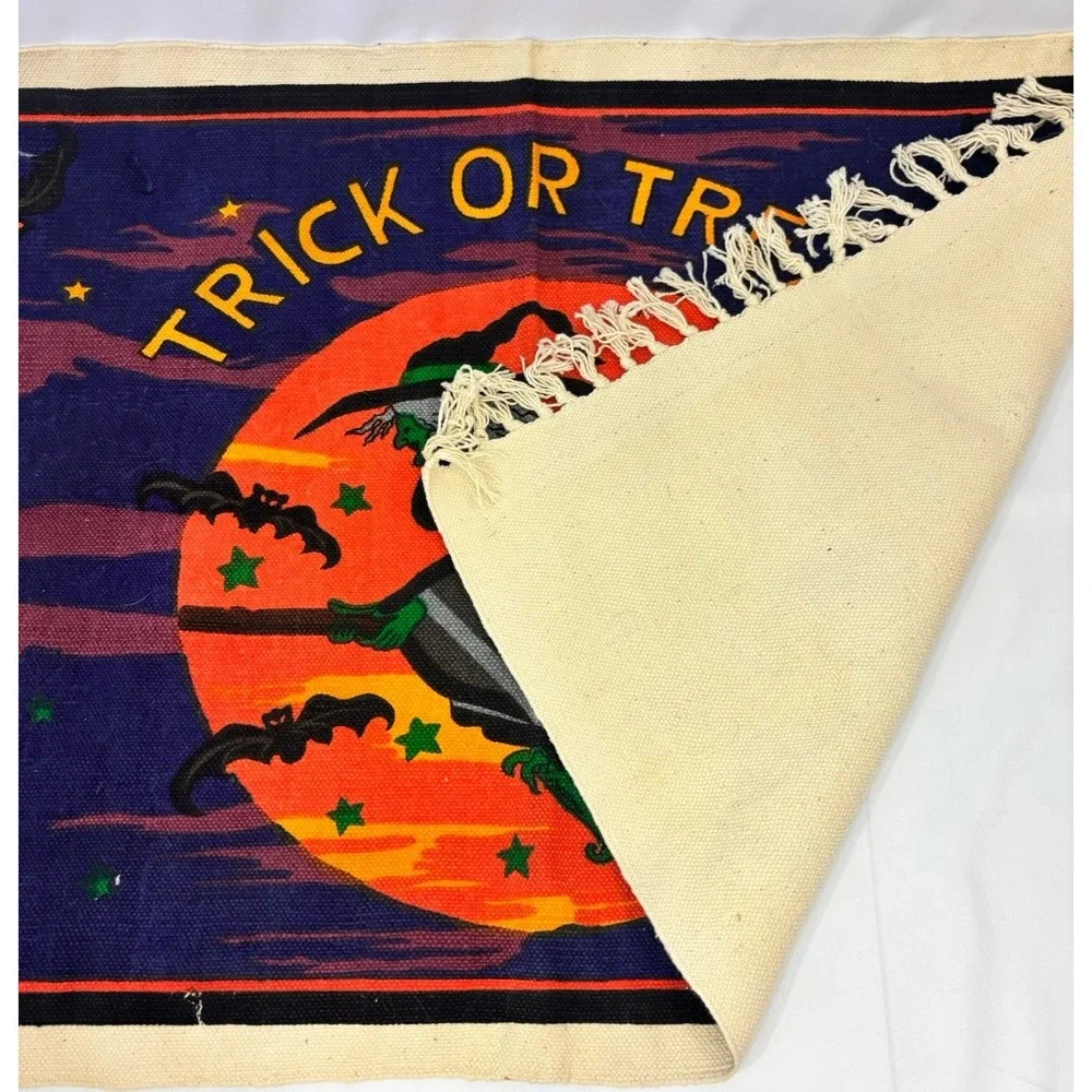 Vintage Hayim Company 1997 Halloween Wicked Witch Fringed Mat 28.5x46